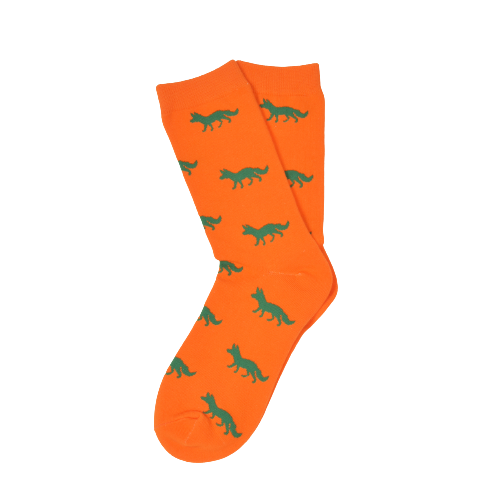 Socken Orange Fuchs Grün