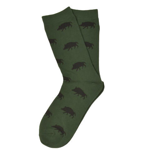 Socken Grün Wildschwein Schwarz